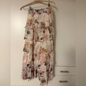 ILLA ILLA Abstract Floral Maxi Skirt